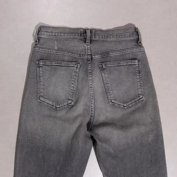 AGOLDE Pinch Waist Skinny Faded Black Stretch Denim Jeans Women's 26x28 Raw Hem - Picture 7 of 7